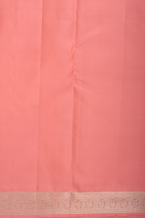 Kanchipuram Silk Saree In Blush Orange With Chakram Buttas