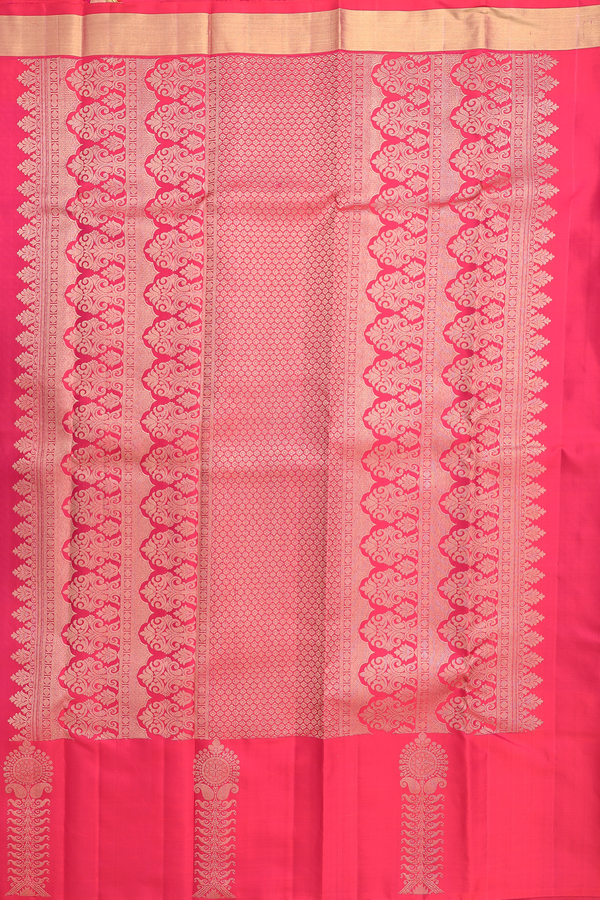 Kanchipuram Silk Saree In Blush Red With Brocade Design