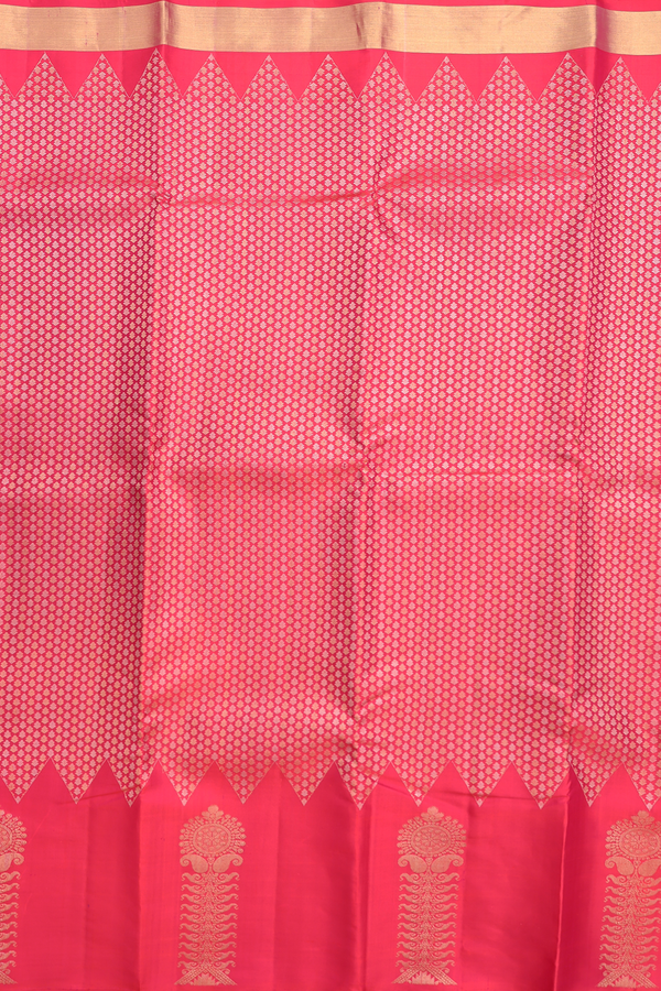 Kanchipuram Silk Saree In Blush Red With Brocade Design