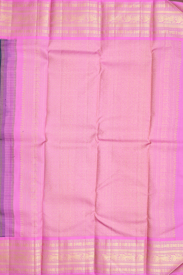 Kanchipuram Silk Saree In Dual Tone With Checks Design