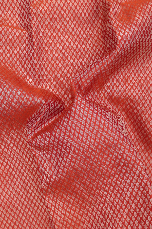 Kanchipuram Silk Saree In Brick Red With Brocade Design