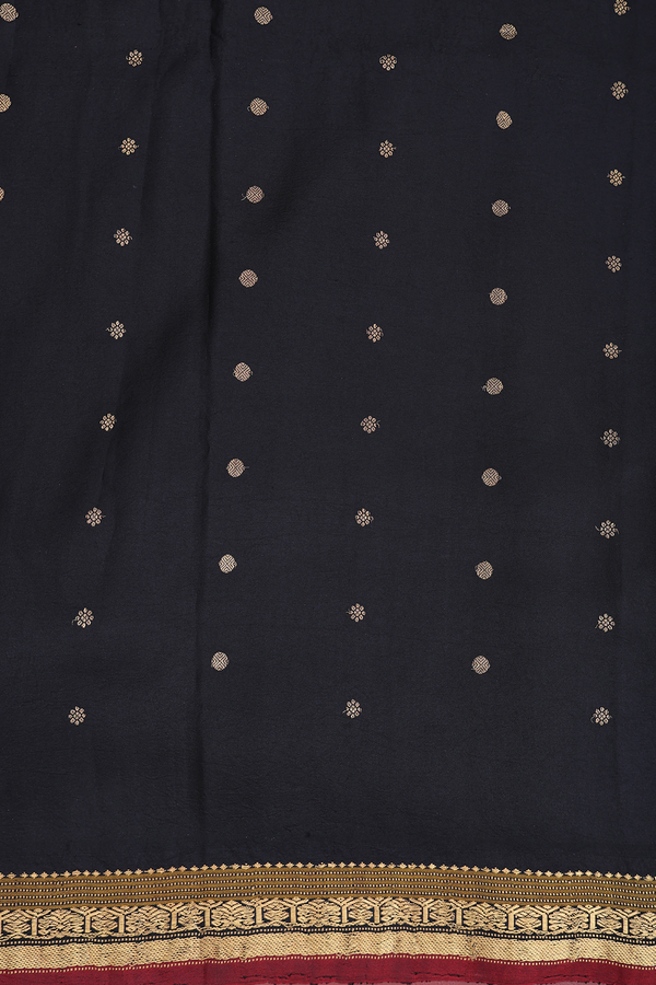 Kanchipuram Silk Saree In Brick Red With Floral Design