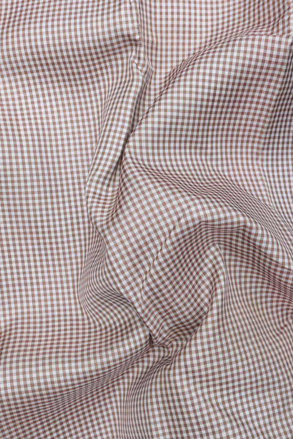 Kanchipuram Silk Saree In Brown And White With Checks Design