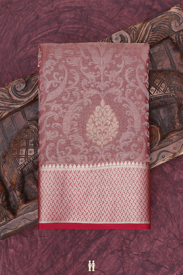 Mysore Silk Saree In Brown With Brocade Design