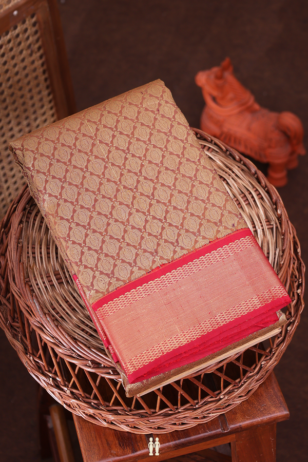 Kanchipuram Silk Saree In Brown With Brocade Design