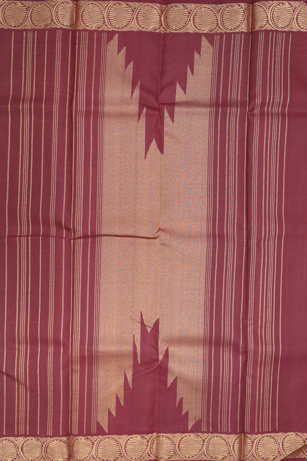 Kanchipuram Silk Saree In Brown With Brocade Design