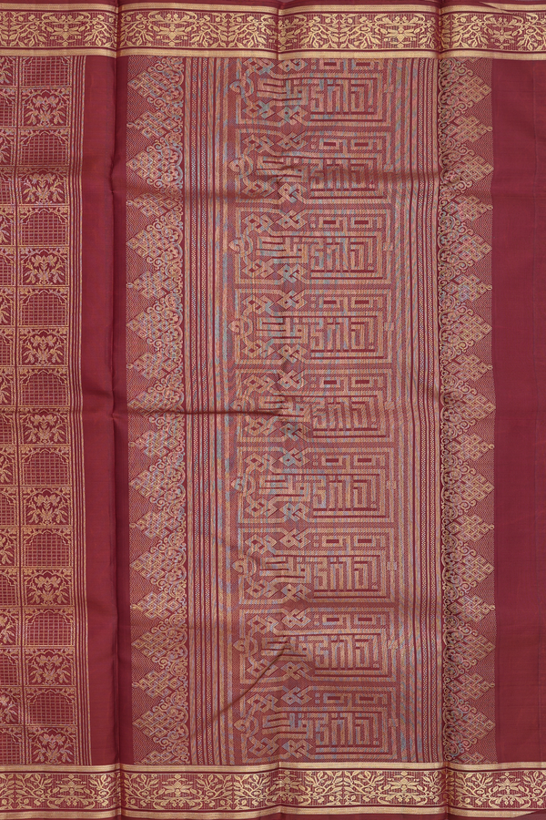 Kanchipuram Silk Saree In Brown With Brocade Design