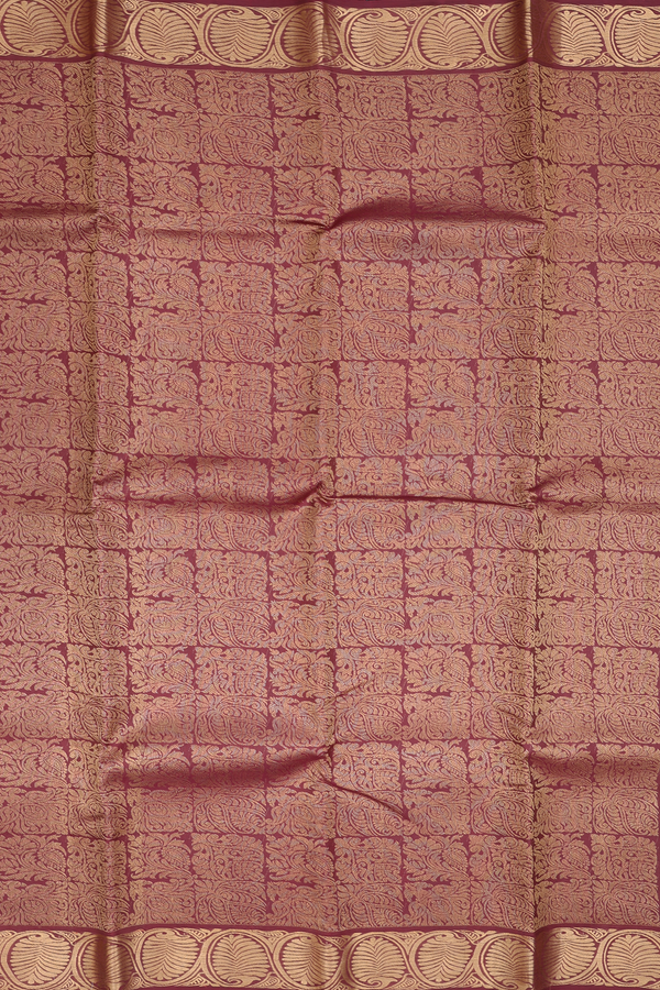 Kanchipuram Silk Saree In Brown With Brocade Design