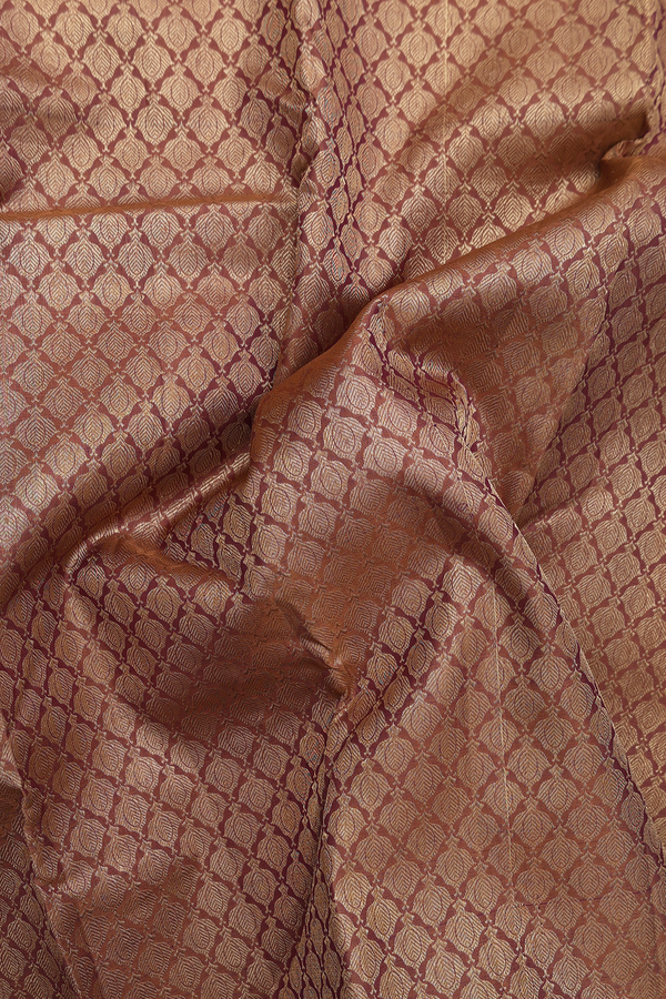Kanchipuram Silk Saree In Brown With Brocade Design