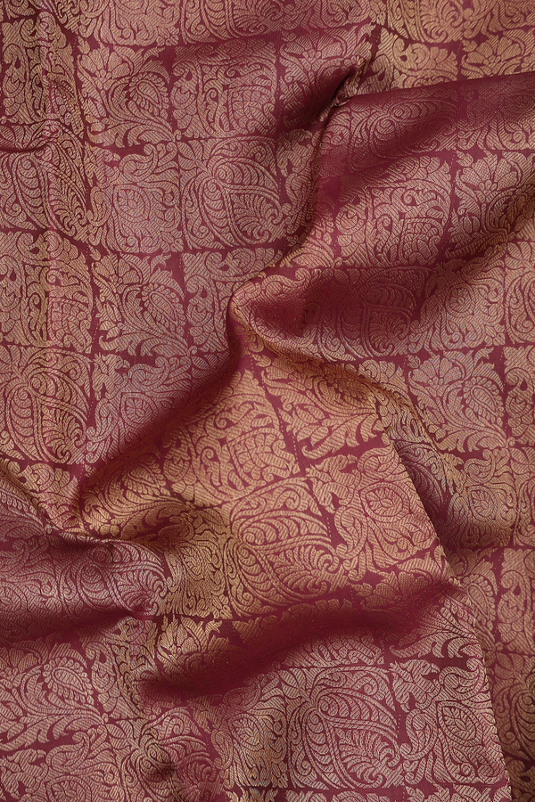 Kanchipuram Silk Saree In Brown With Brocade Design