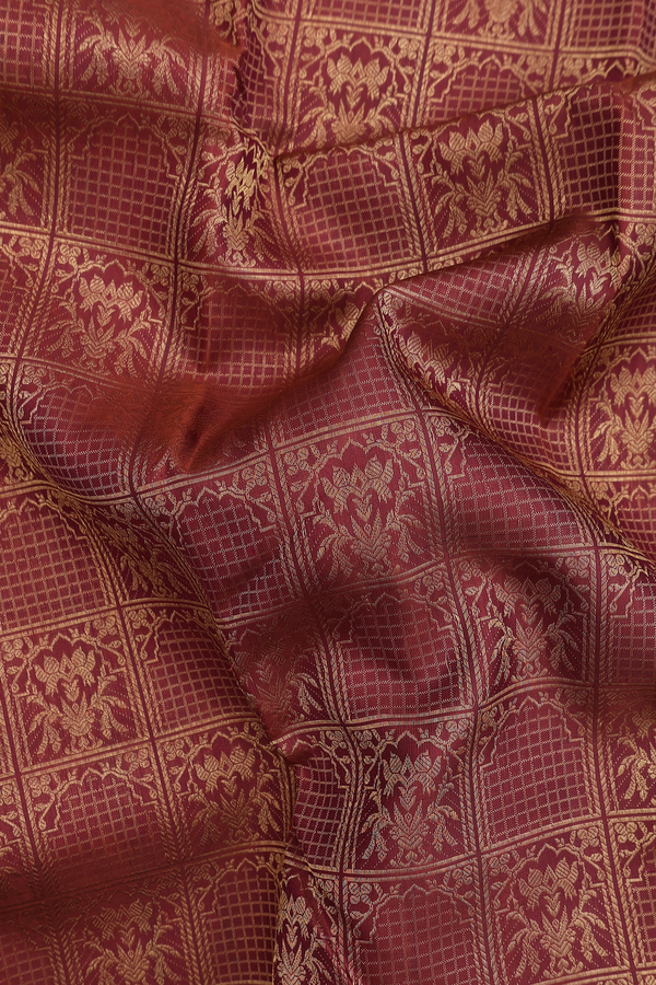 Kanchipuram Silk Saree In Brown With Brocade Design