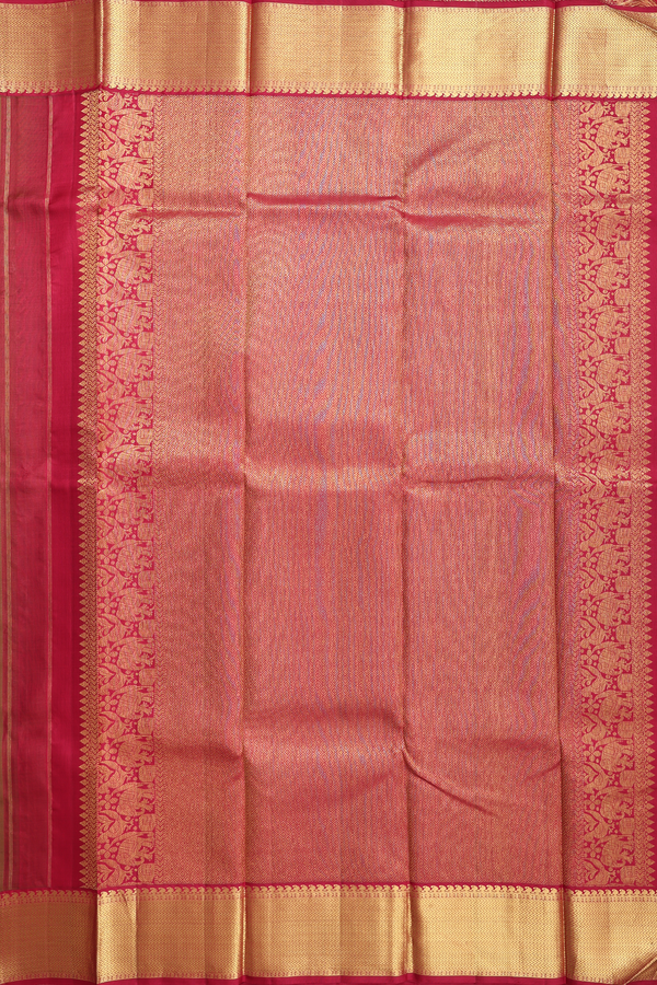 Kanchipuram Silk Saree In Brown With Chevron Border