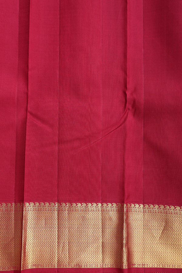 Kanchipuram Silk Saree In Brown With Chevron Border