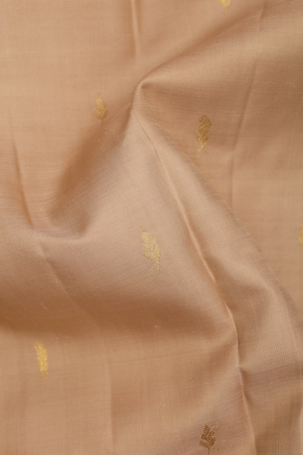 Kanchipuram Silk Saree In Brown With Floral Buttas