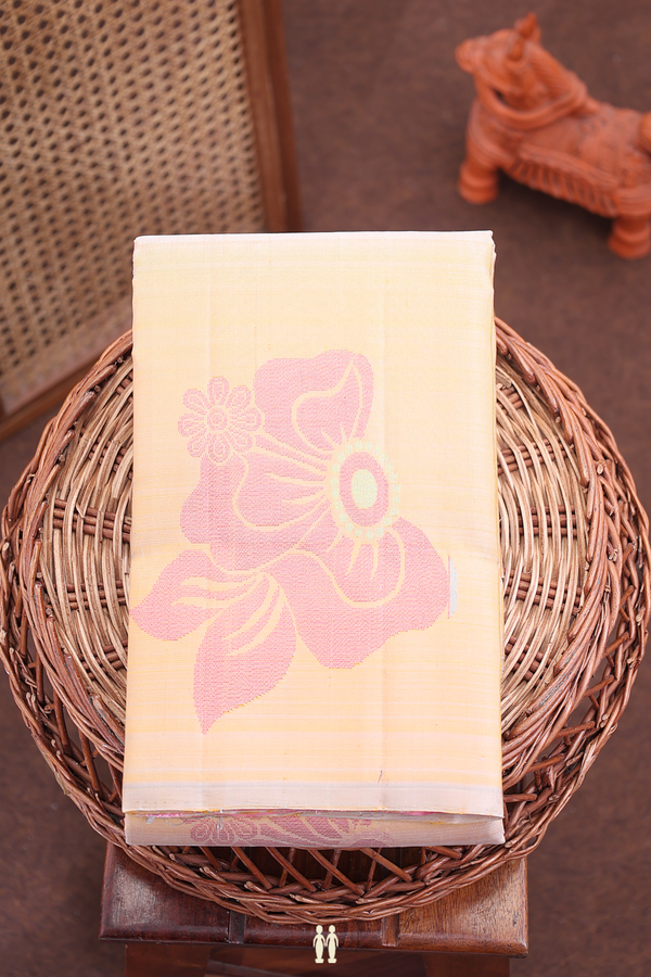 Kanchipuram Silk Saree In Brown With Floral Design