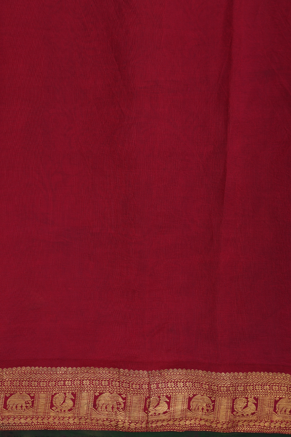 Kanchipuram Silk Saree In Brown With Hand Painted Design