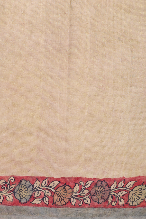 Kanchipuram Silk Saree In Brown With Hand Painted Design