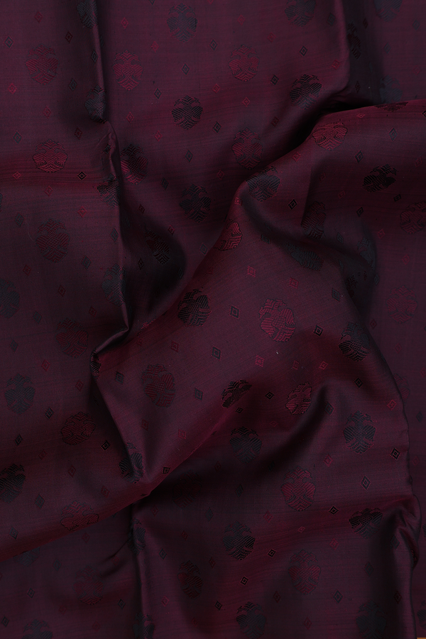 Kanchipuram Silk Saree In Brown With Iruthalai Pakshi Buttas