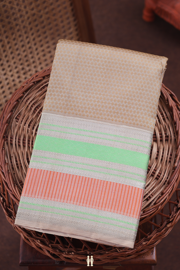 Kanchipuram Silk Saree In Brown With Jacquard Pattern