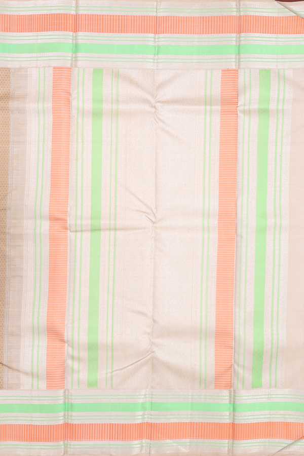 Kanchipuram Silk Saree In Brown With Jacquard Pattern