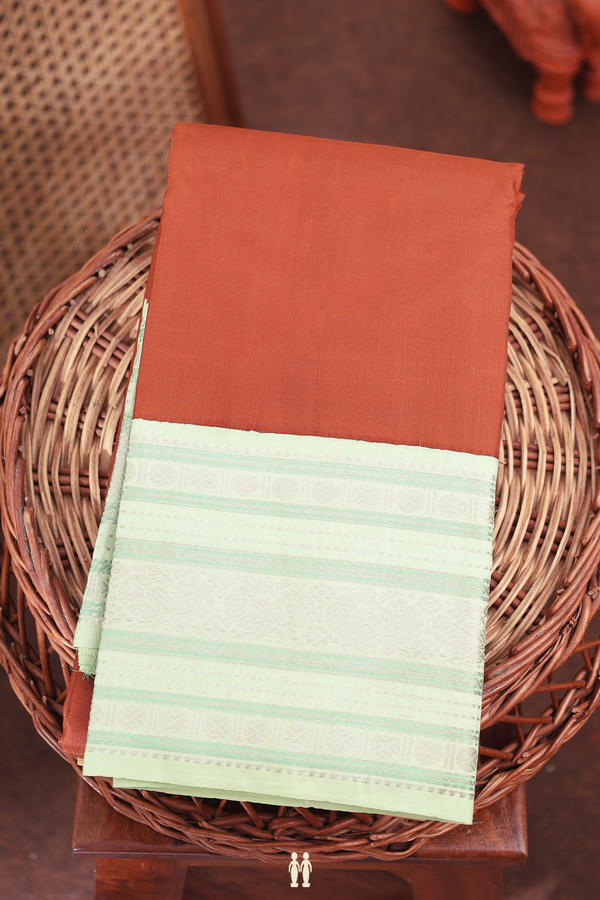 Kanchipuram Silk Saree In Brown With Korvai Border