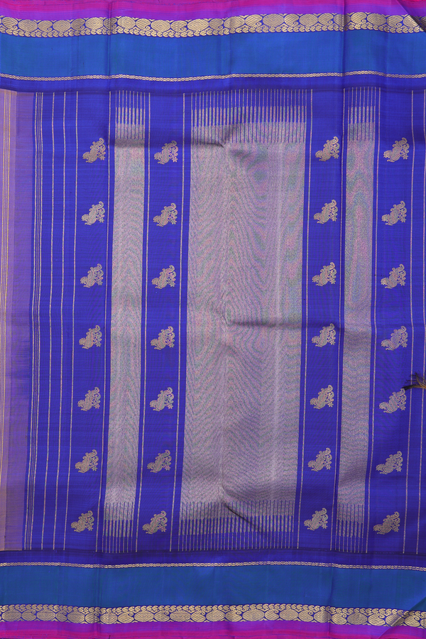 Kanchipuram Silk Saree In Brown With Korvai Border