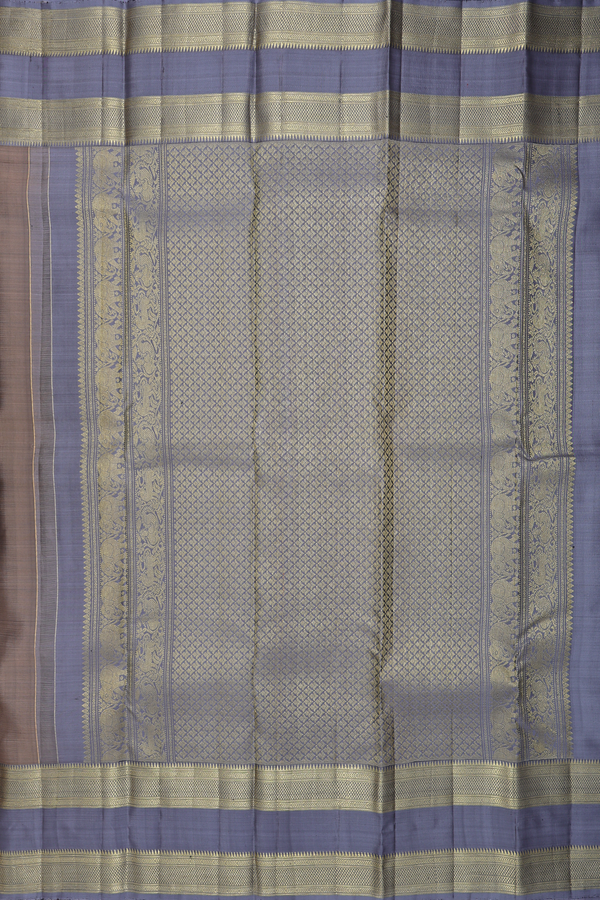 Kanchipuram Silk Saree In Brown With Peacock Buttas