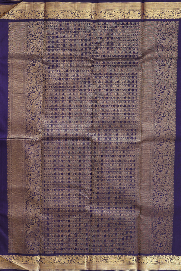 Kanchipuram Silk Saree In Brownish Grey With Contrast Border