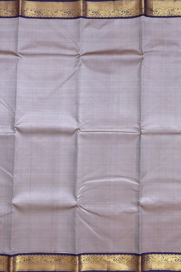 Kanchipuram Silk Saree In Brownish Grey With Contrast Border