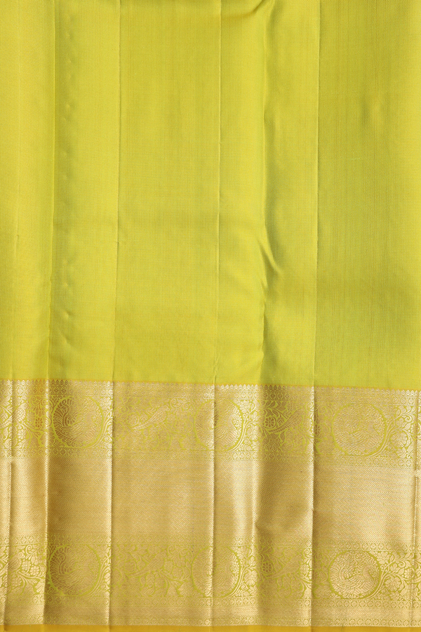 Kanchipuram Silk Saree In Brownish Yellow With Brocade Design