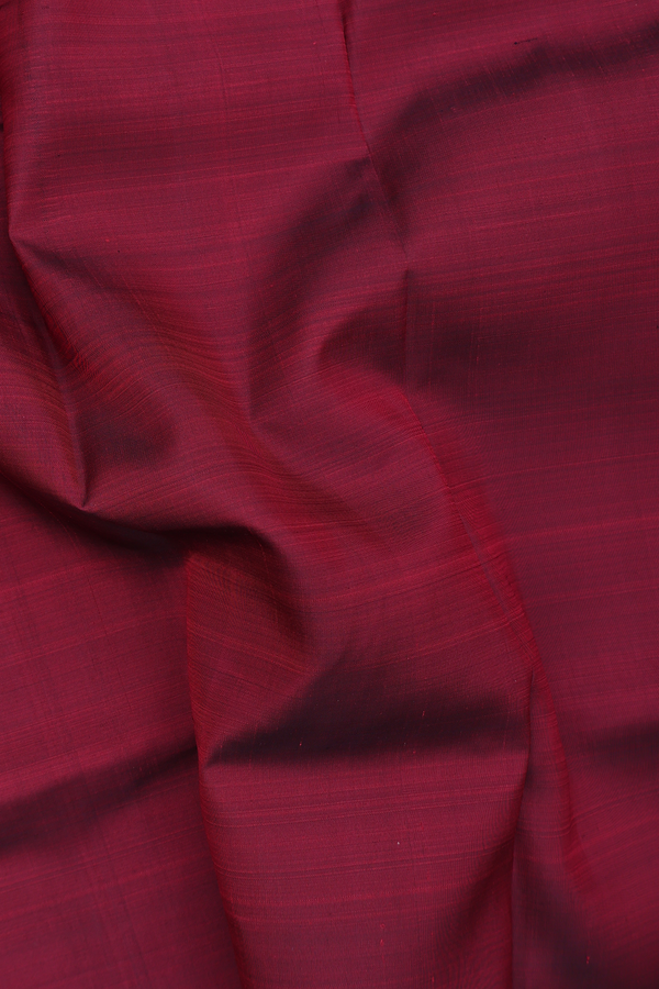 Kanchipuram Silk Saree In Burgundy Red With Contrast Border