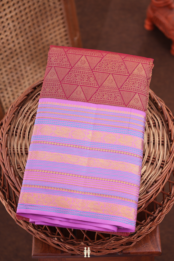 Kanchipuram Silk Saree In Dark Pink With Brocade Design
