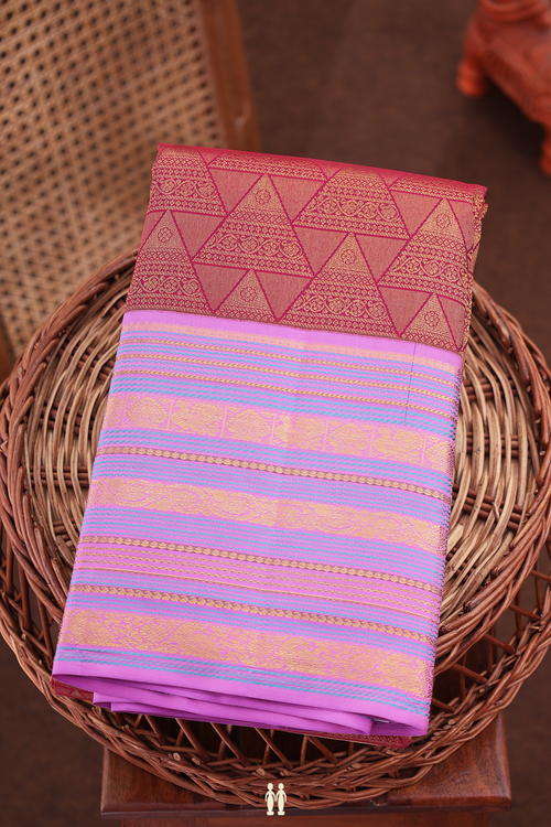 Kanchipuram Silk Saree In Dark Pink With Brocade Design