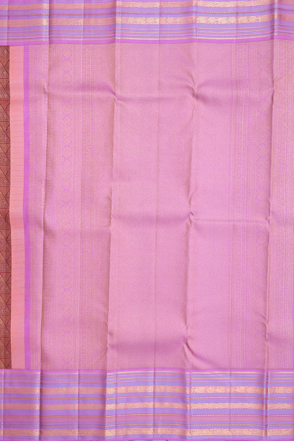 Kanchipuram Silk Saree In Dark Pink With Brocade Design