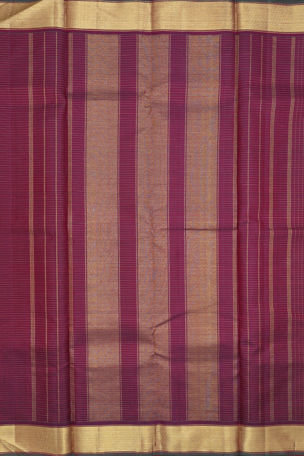 Kanchipuram Silk Saree In Burgundy Red With Checks Design