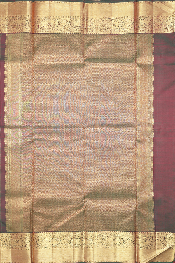 Kanchipuram Silk Saree In Burgundy Red With Jacquard Pattern