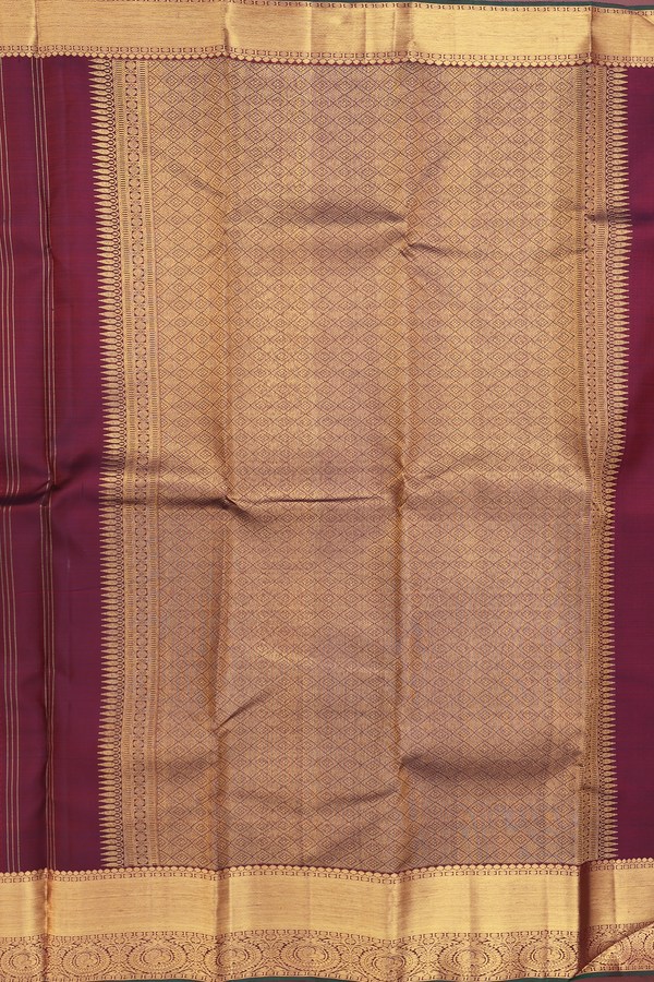Kanchipuram Silk Saree In Burgundy Red With Jacquard Pattern