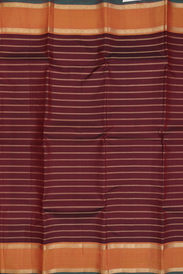 Kanchipuram Silk Saree In Burgundy Red With Neli Design