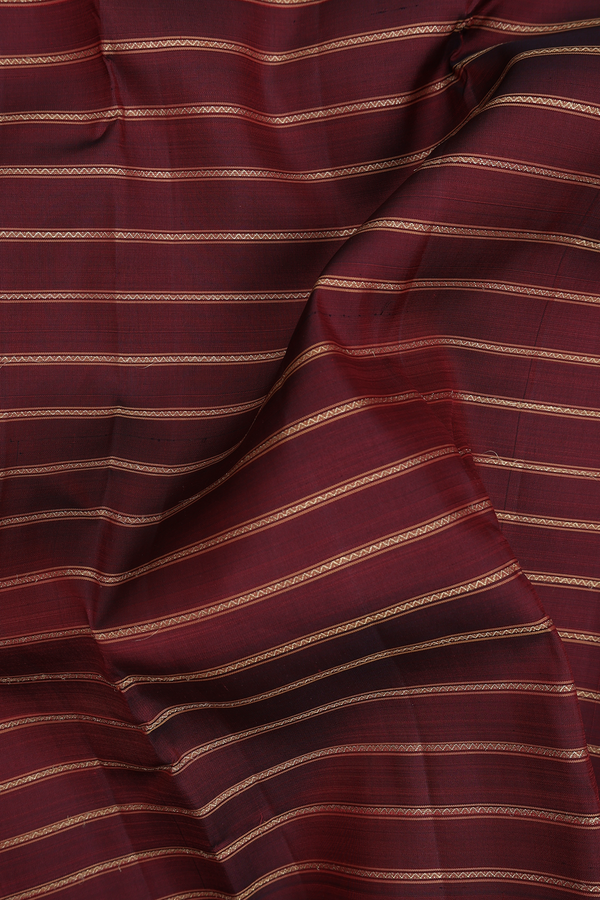 Kanchipuram Silk Saree In Burgundy Red With Neli Design
