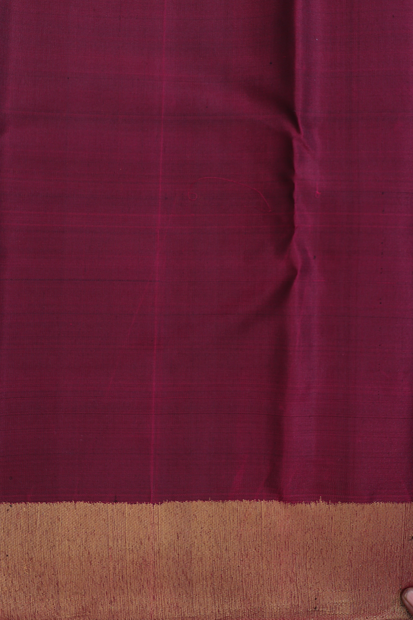 Kanchipuram Silk Saree In Burgundy Red With Polka Buttas