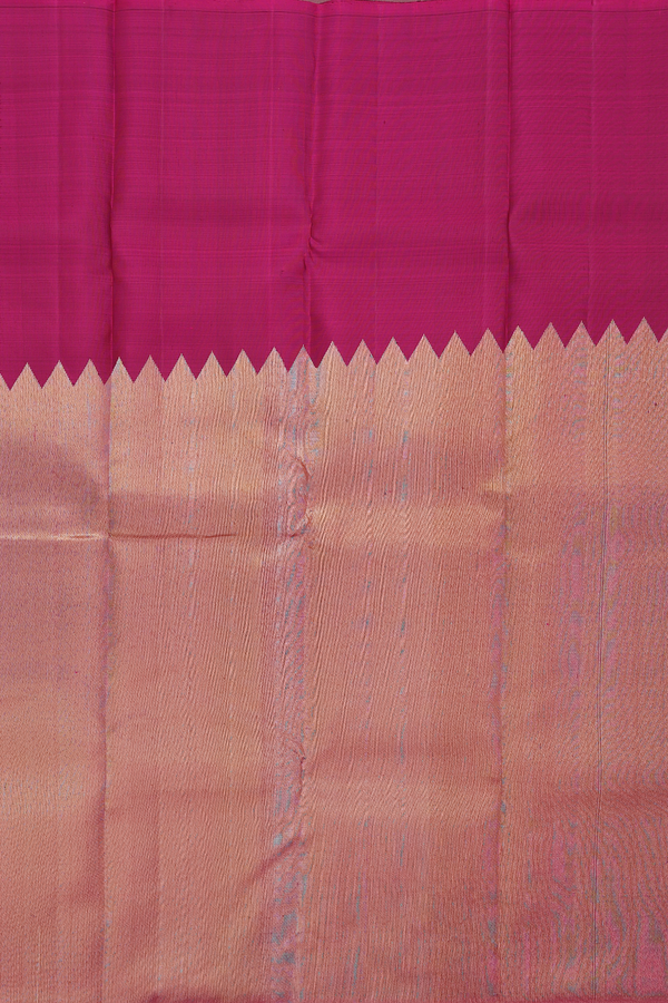 Kanchipuram Silk Saree In Burgundy Red With Step Border