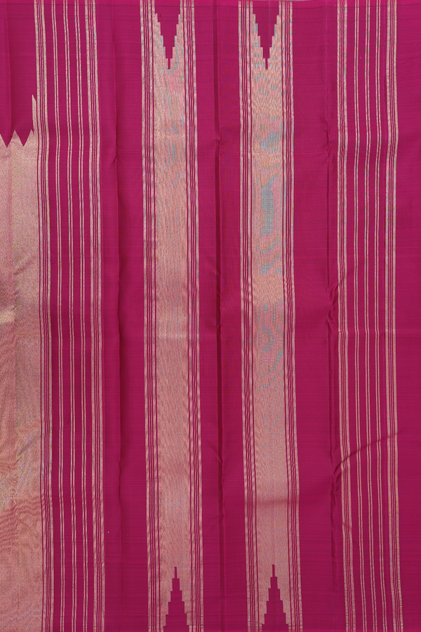 Kanchipuram Silk Saree In Burgundy Red With Step Border