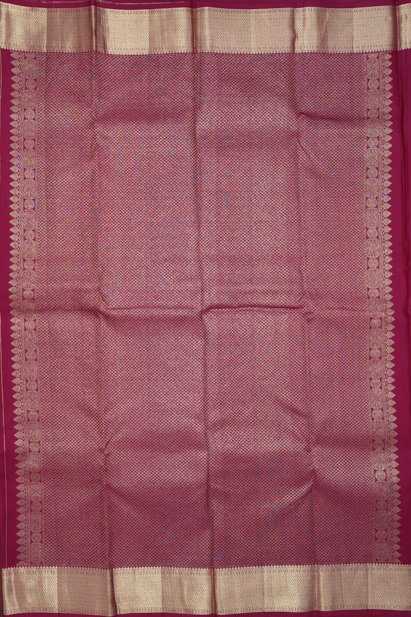 Kanchipuram Silk Saree In Burgundy Red With Stripes Design