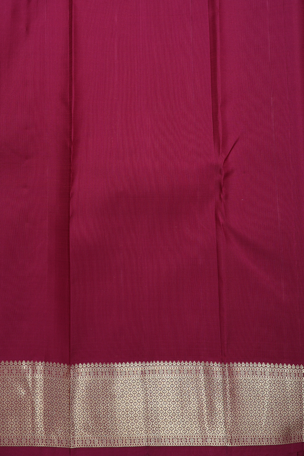 Kanchipuram Silk Saree In Burgundy Red With Stripes Design