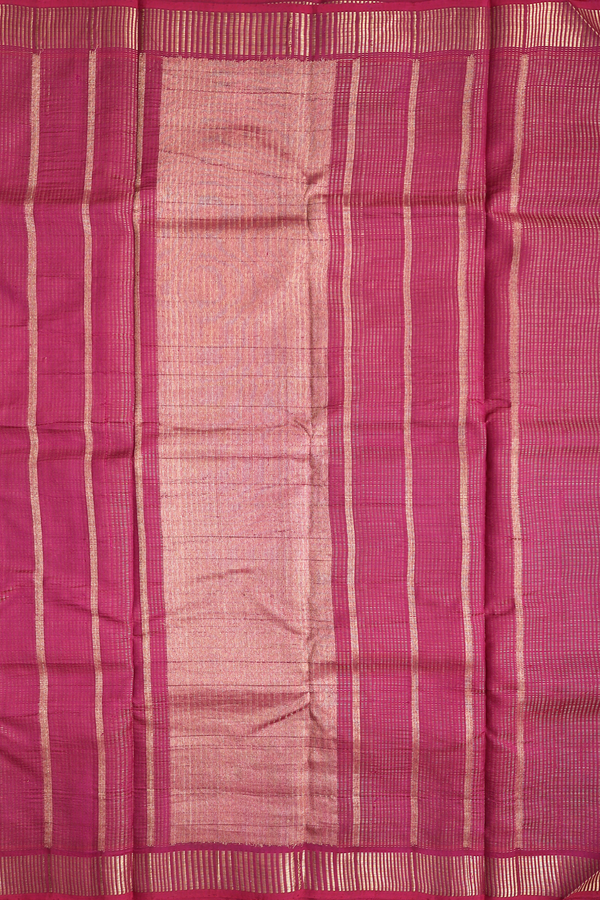 Kanchipuram Silk Saree In Maroon With Stripes Design