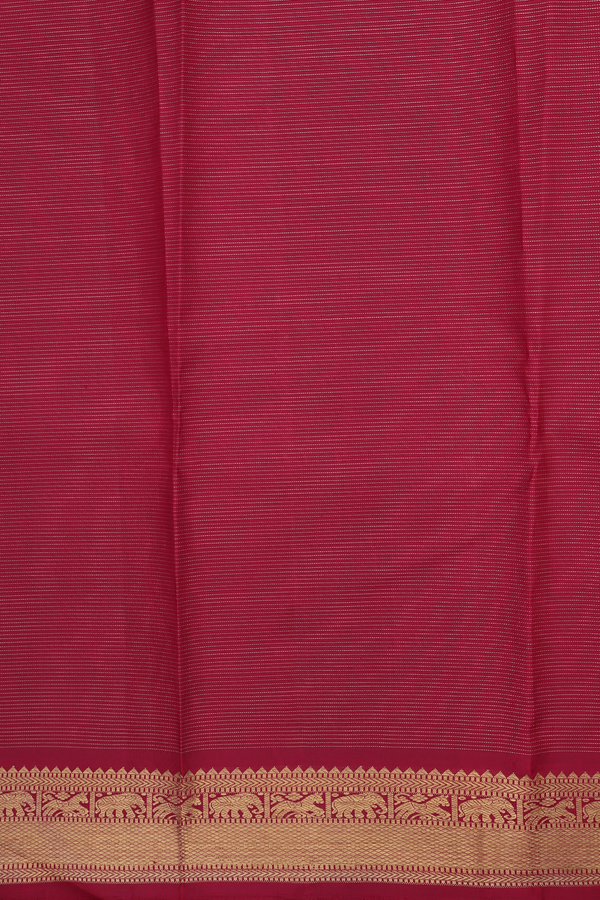 Kanchipuram Silk Saree In Burgundy Red With Stripes Design
