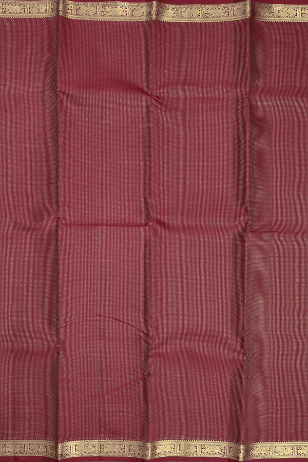 Kanchipuram Silk Saree In Burgundy Red With Stripes Design