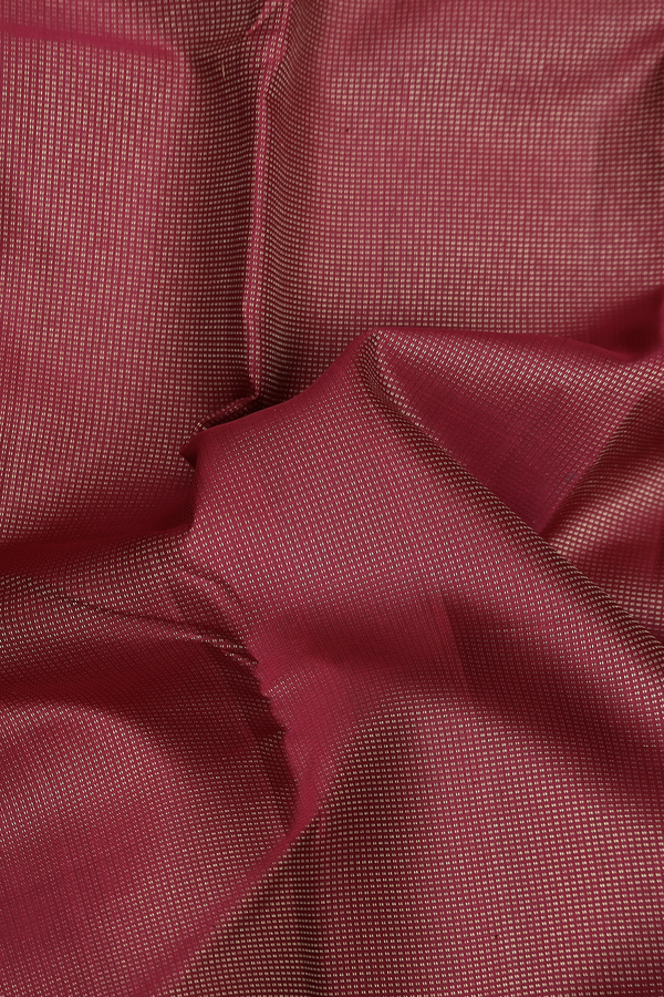 Kanchipuram Silk Saree In Burgundy Red With Stripes Design