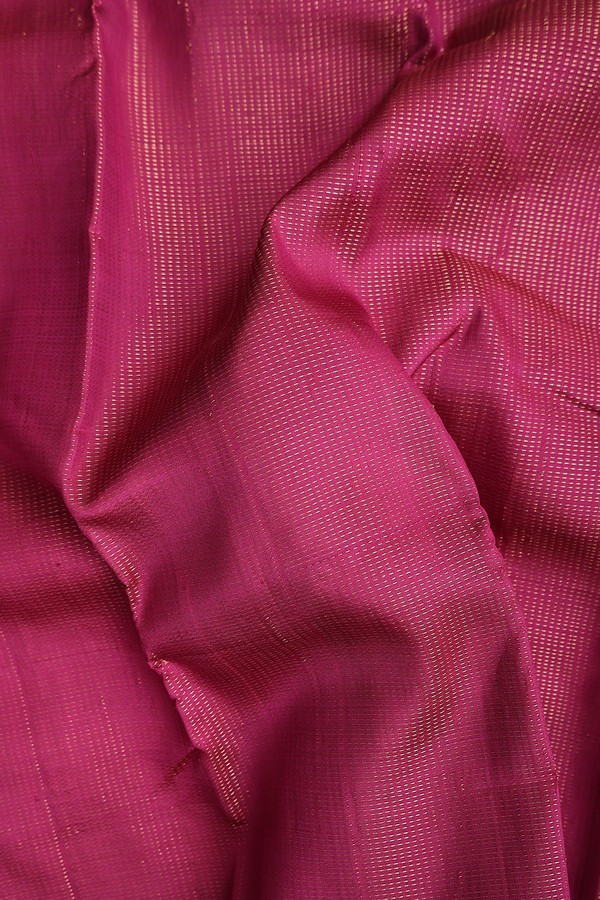 Kanchipuram Silk Saree In Maroon With Stripes Design