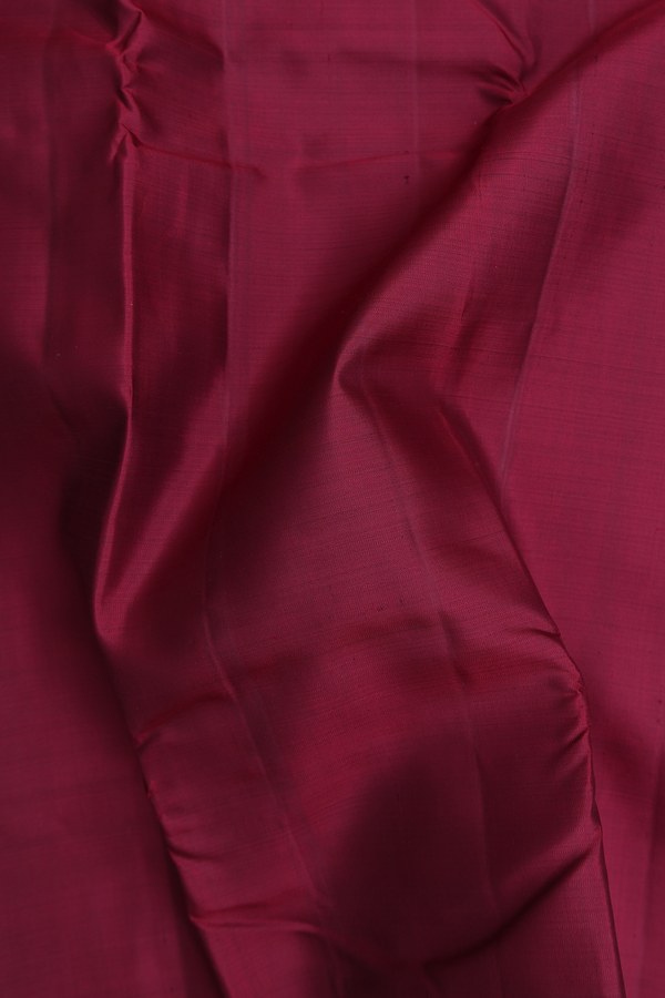 Kanchipuram Silk Saree In Burgundy Red With Zari Border